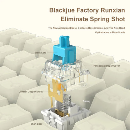 AK992 Wired Mechanical Keyboard 98-Key Full Layout Hot-Swap USB Gaming Keyboard Multimedia Key Knob for Desktop PC Laptop